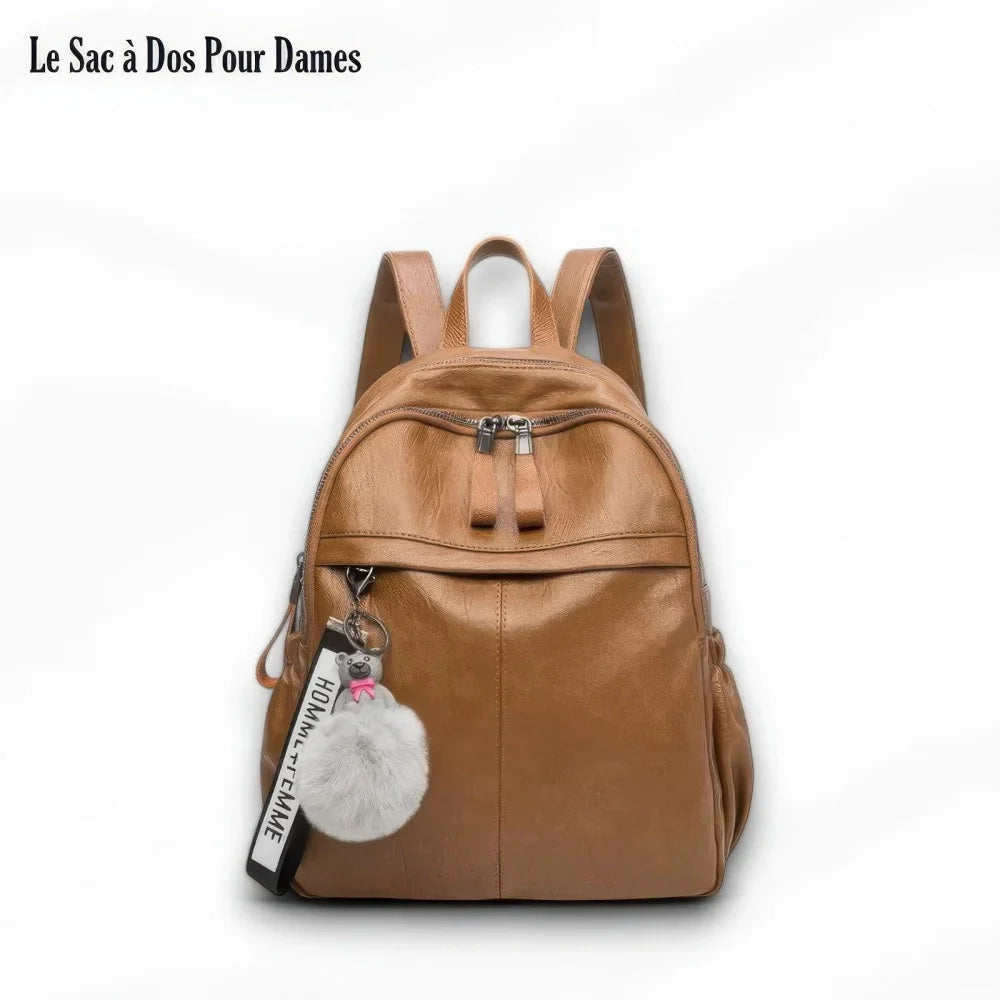 Sac à Dos à Pompon Femme
